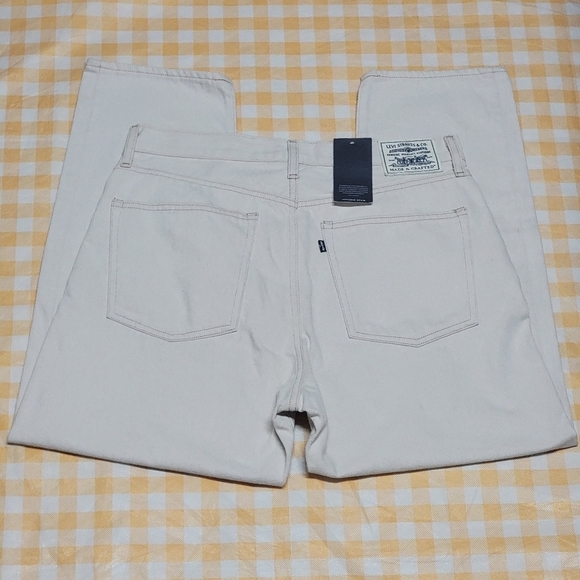 Levis Women's Off White Ivory Made & Crafted Japanese Column Pants Jeans Size 32 - Picture 2 of 8